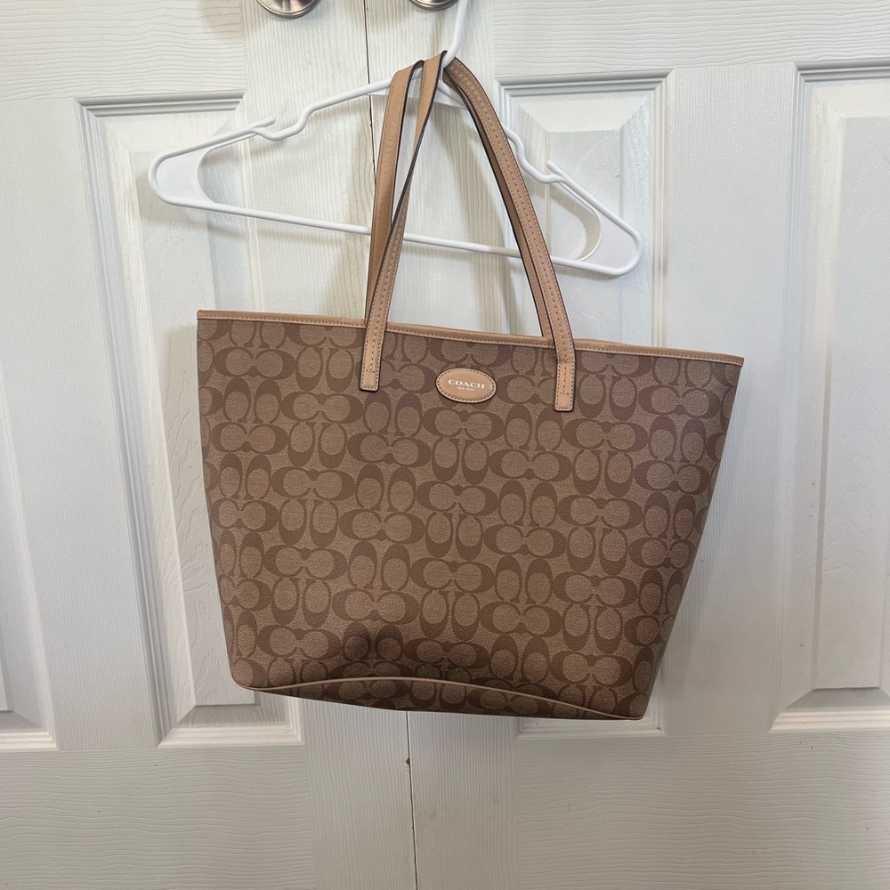 Coach Tan Signature Tote Bag